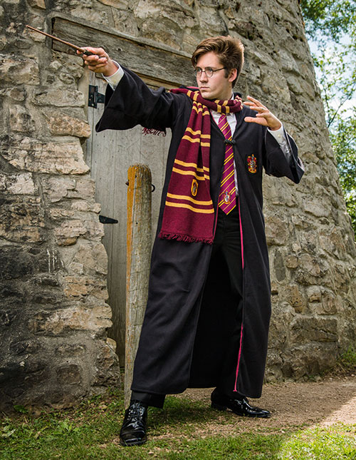Potter Style Hat Scarf and Glases Set Harry Wizard Hogwarts Fancy Dress Book 