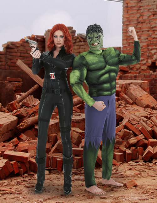 Hulk and Black Widow