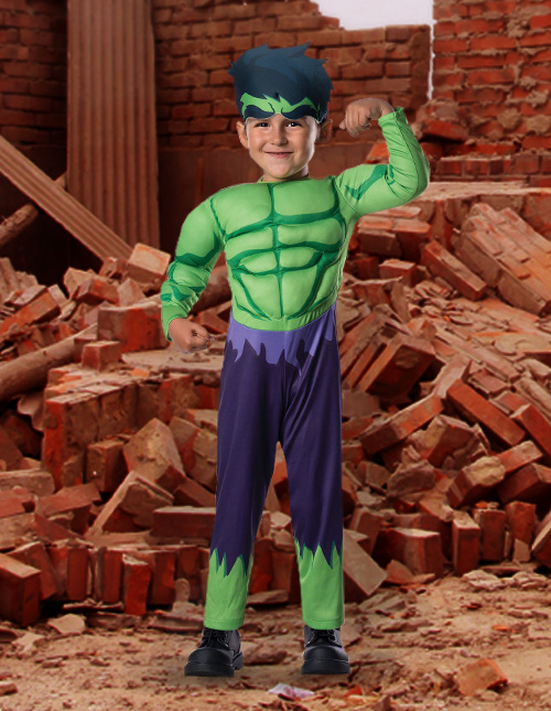 Costume classique Marvel Avengers Hulk série animée 5/6 ans