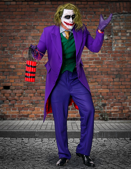 Female Joker Costume Adult Halloween Fancy Dress 