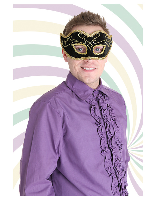 Black Velvet Mardi Gras Mask