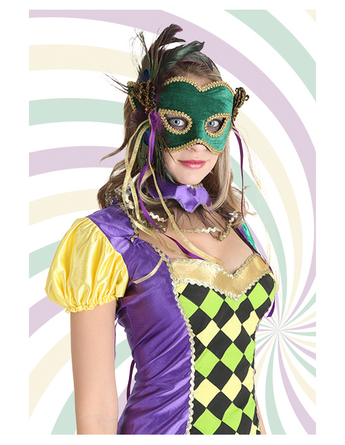 Mardi Gras Leggings Costume for Women With Carnival Pattern, Mardi