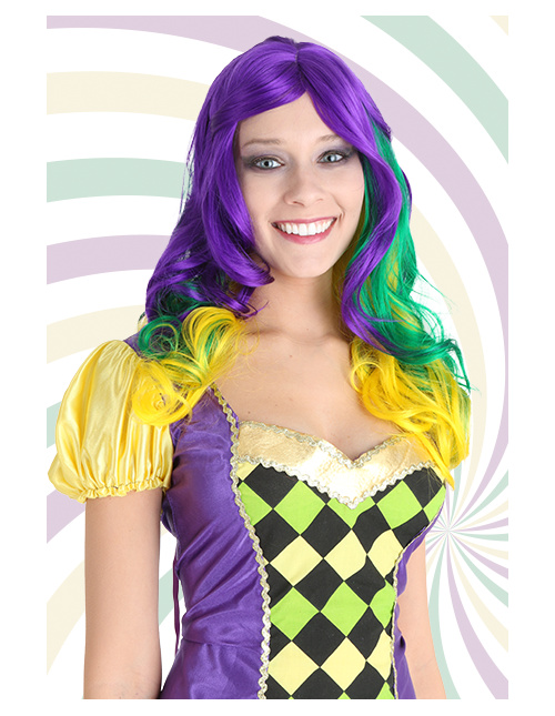 thumbnail image 2 of Jester Clown Hat With Bells, Multicolor Mardi Gras Costume Hat, Halloween Dress Up 2 of 2