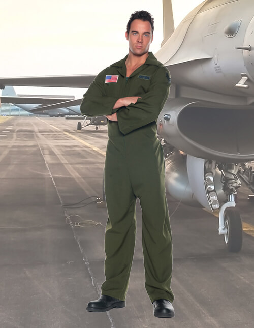 Military Fighter Pilot Costume with Accessories - Adult