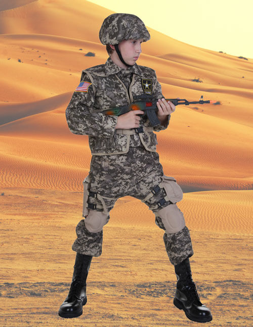 Child Army Boys Military Uniform Marines soldier A Fancy Dress Cosplay 