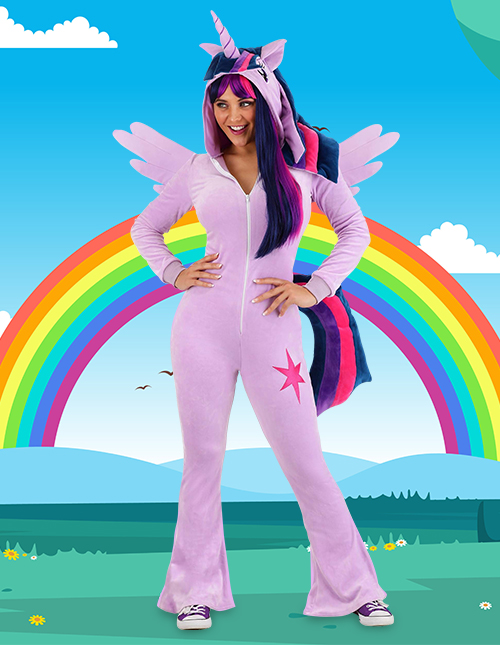  My Little Pony Twilight Sparkle Costume for Women, Purple  Winged Unicorn Jumpsuit : Clothing, Shoes & Jewelry