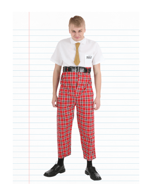 thumbnail image 2 of 80s Geek Nerd Costume Set – Tartan Tie, Braces & Retro Glasses For Parties 2 of 6