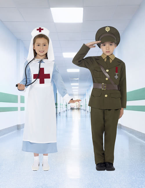 Vintage Nurse Costume and Soldier Vintage Nurse Costume and Soldier