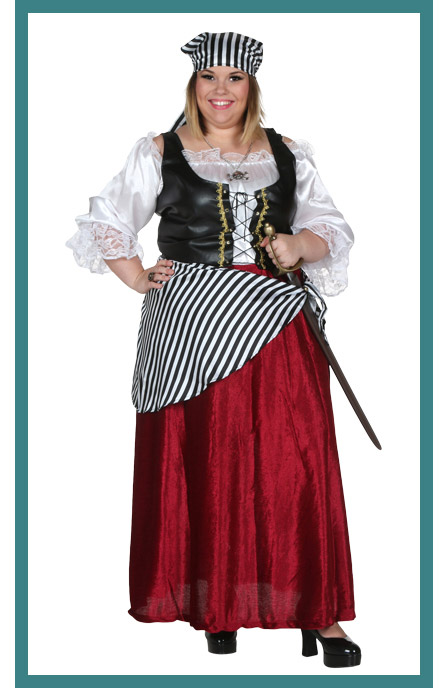 Womens Plus Size Sassy Pirate Maiden Costume