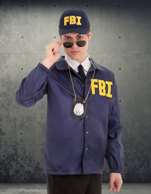 Mens Police SWAT Cap Hat Costume FBI Fancy Dress Outfit