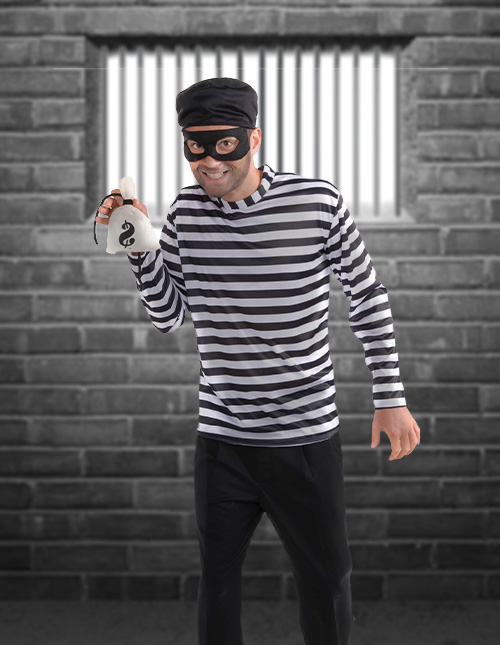 Child SNEAKY ROBBER Prisoner Criminal Boys Girls Fancy Dress Costume  Burglar Kid