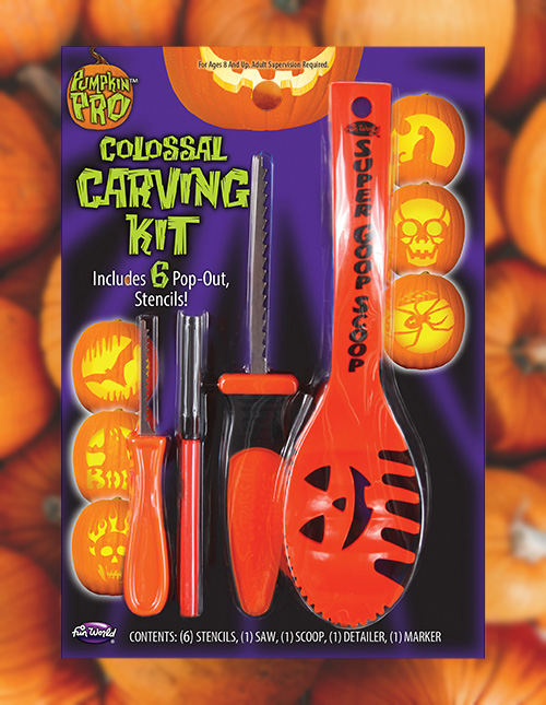 FunWorld 1 X Colossal Pumpkin Carving Kit Assorted Colors