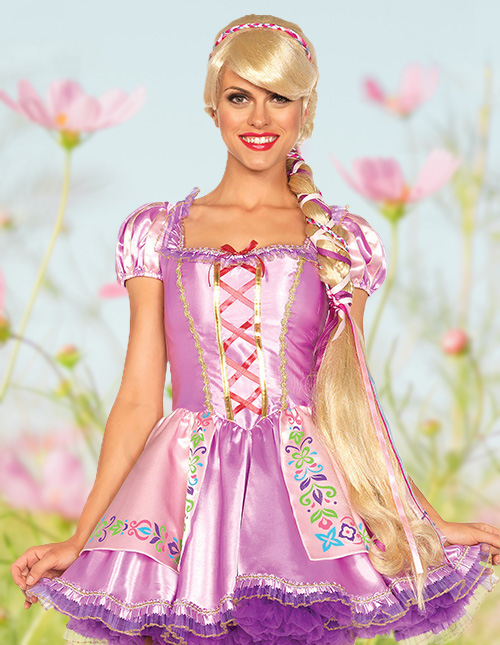 Princess Rapunzel Dress Tangled Adult Cosplay Costume Women Halloween  Customize#