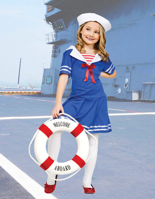 Unisex Adult Sailor Costume Set – Navy Nautical Fancy Dress, White & Navy