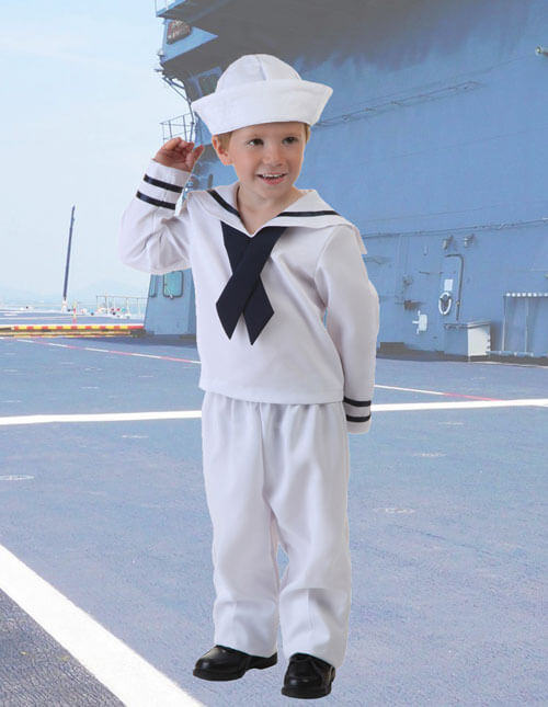 Boys Captain Outfit sailor navy matching hat full set fleet week fancy formal 