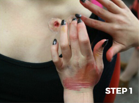 Fake Wounds and Gashes Makeup Tutorial- Step 1