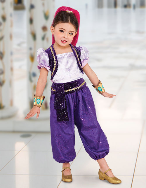 6-Piece Sparkle & Shine Genie Belly Dancer Kids Purple Costume