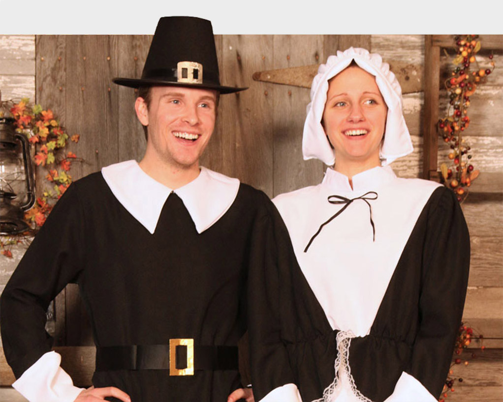 Thanksgiving Costumes - Adult, Child Pilgrim and Indian Costume