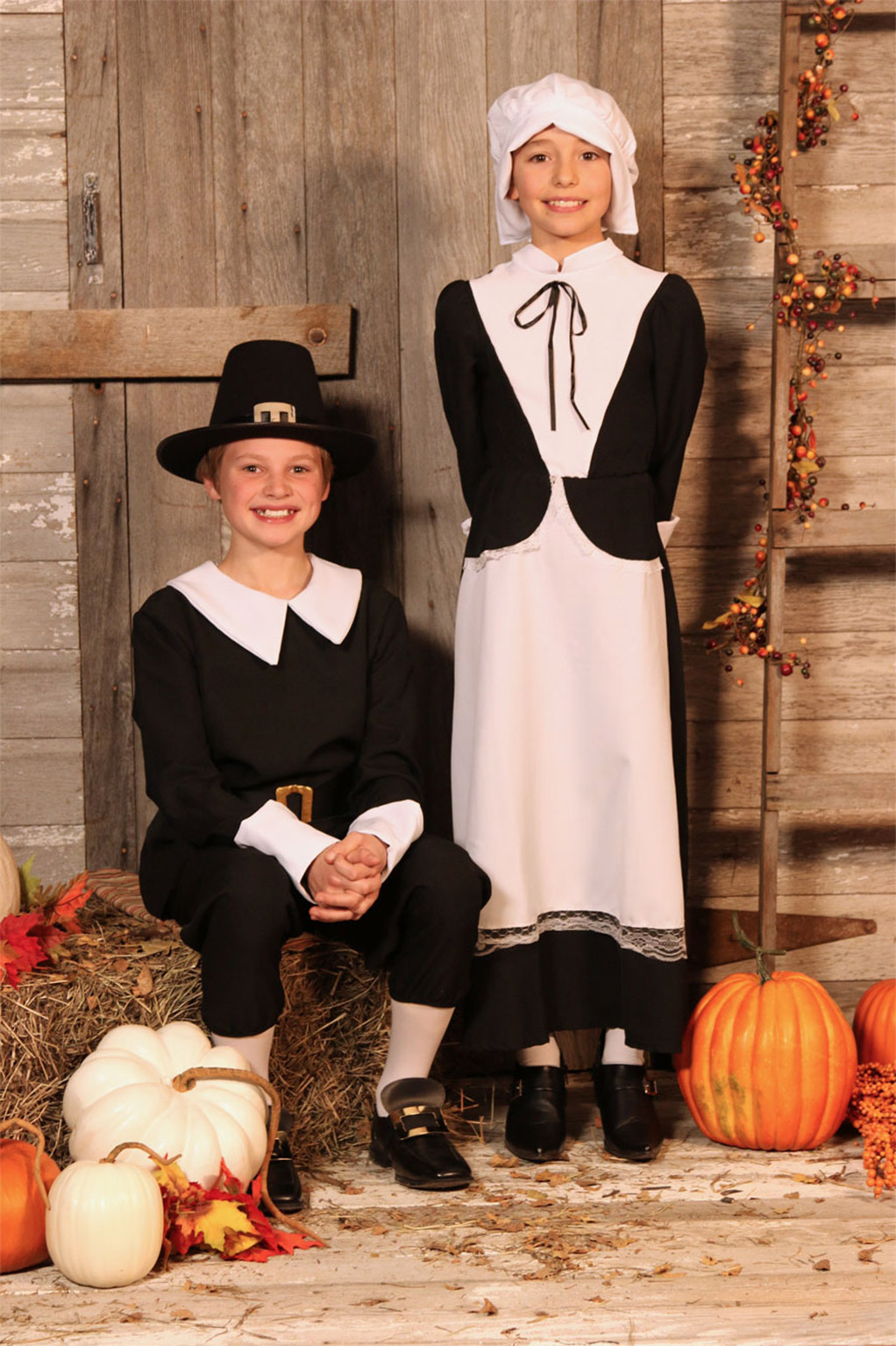 Thanksgiving Costumes - Adult, Child Pilgrim and Indian Costume