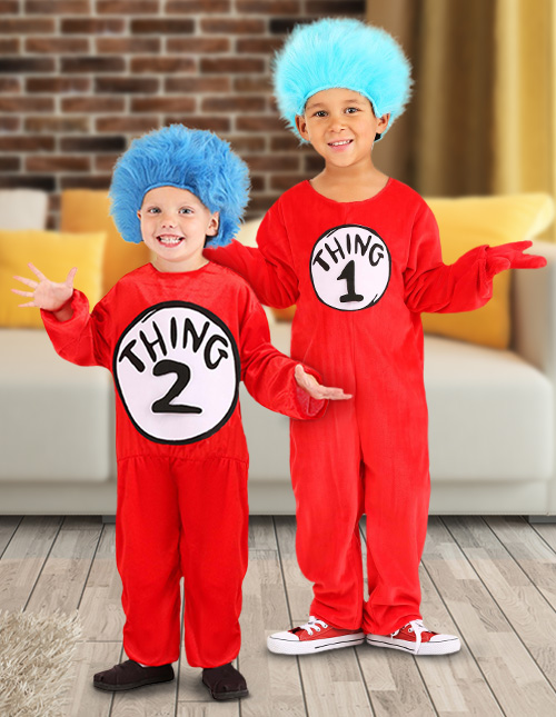 Thing 1 and thing outlet 2 outfits for twins