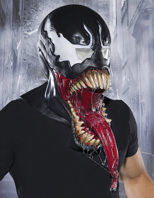 Halloween Venom Mask mantello collant Costume adulto vestito