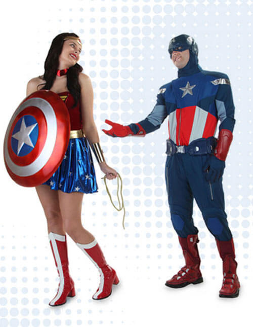 Captain America and Wonder Woman Costumes Captain America and Wonder Woman Costumes