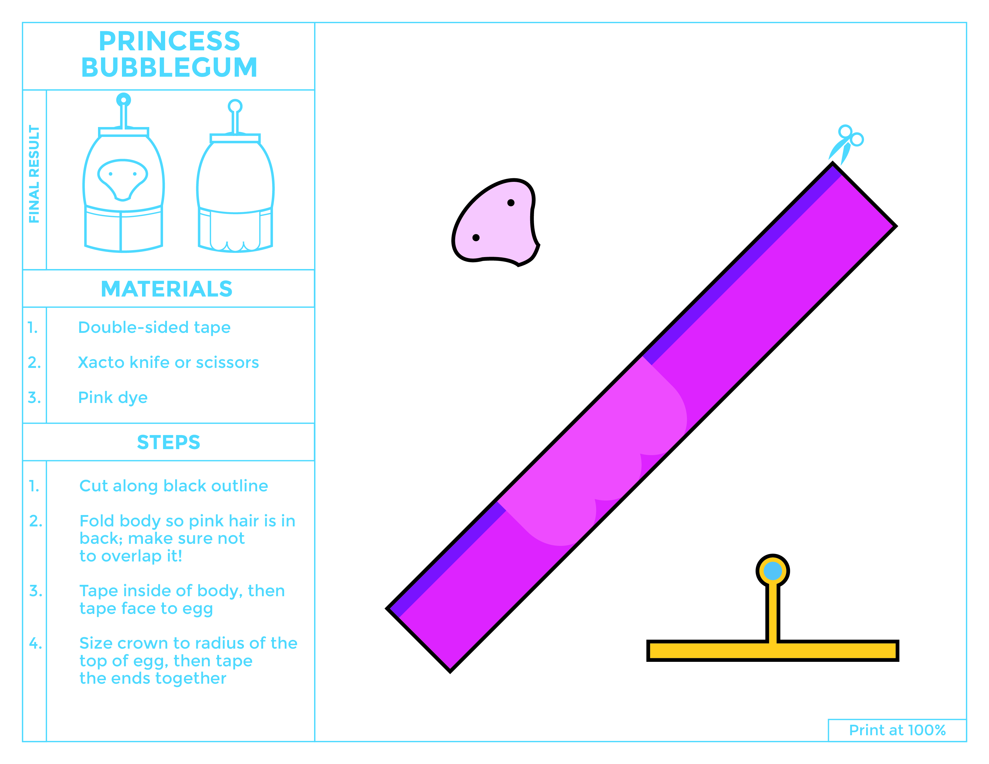 Princess Bubblegum Egg Printable