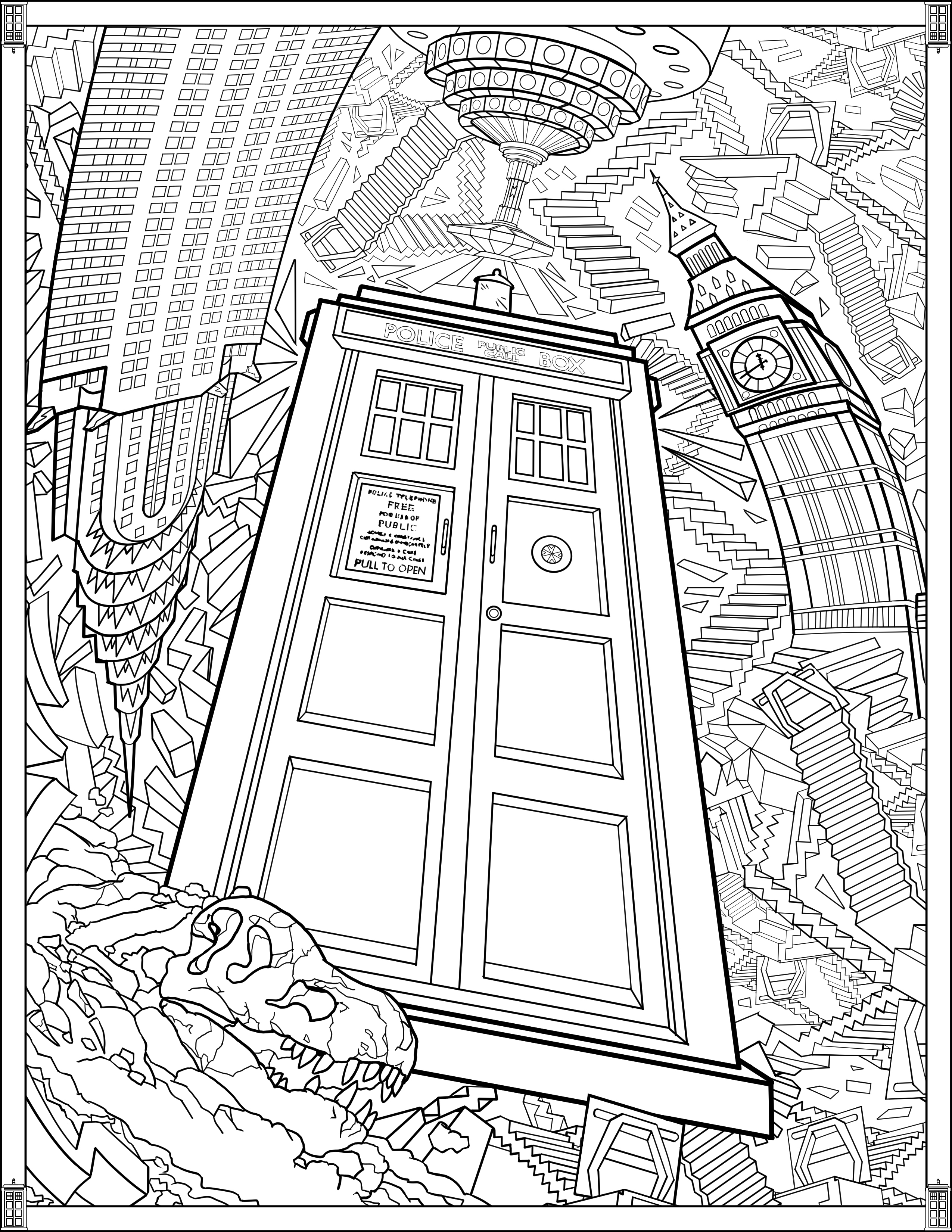 Doctor Who: Wibbly Wobbly Timey Wimey Coloring Pages [Printables] - FUN