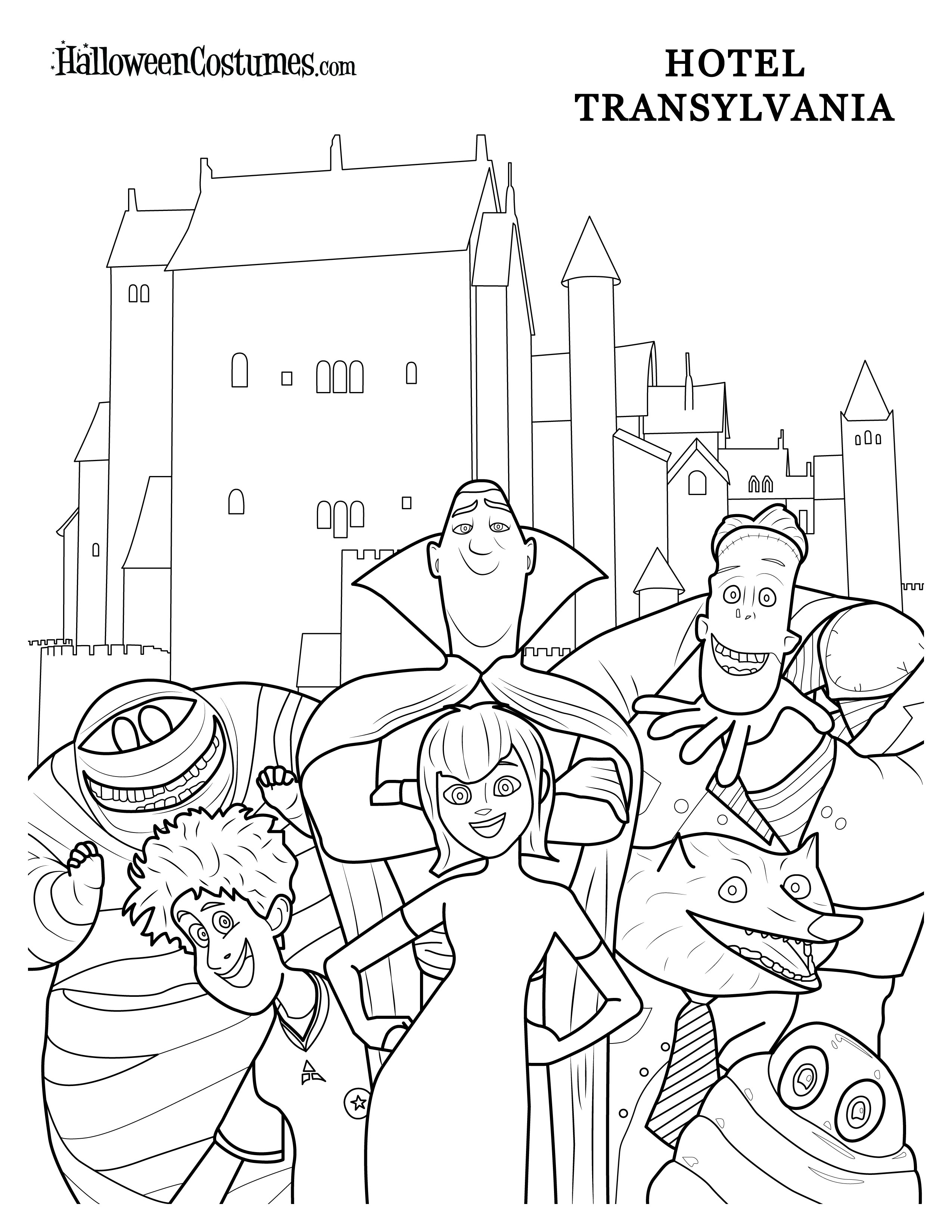 hotel transylvania characters coloring pages
