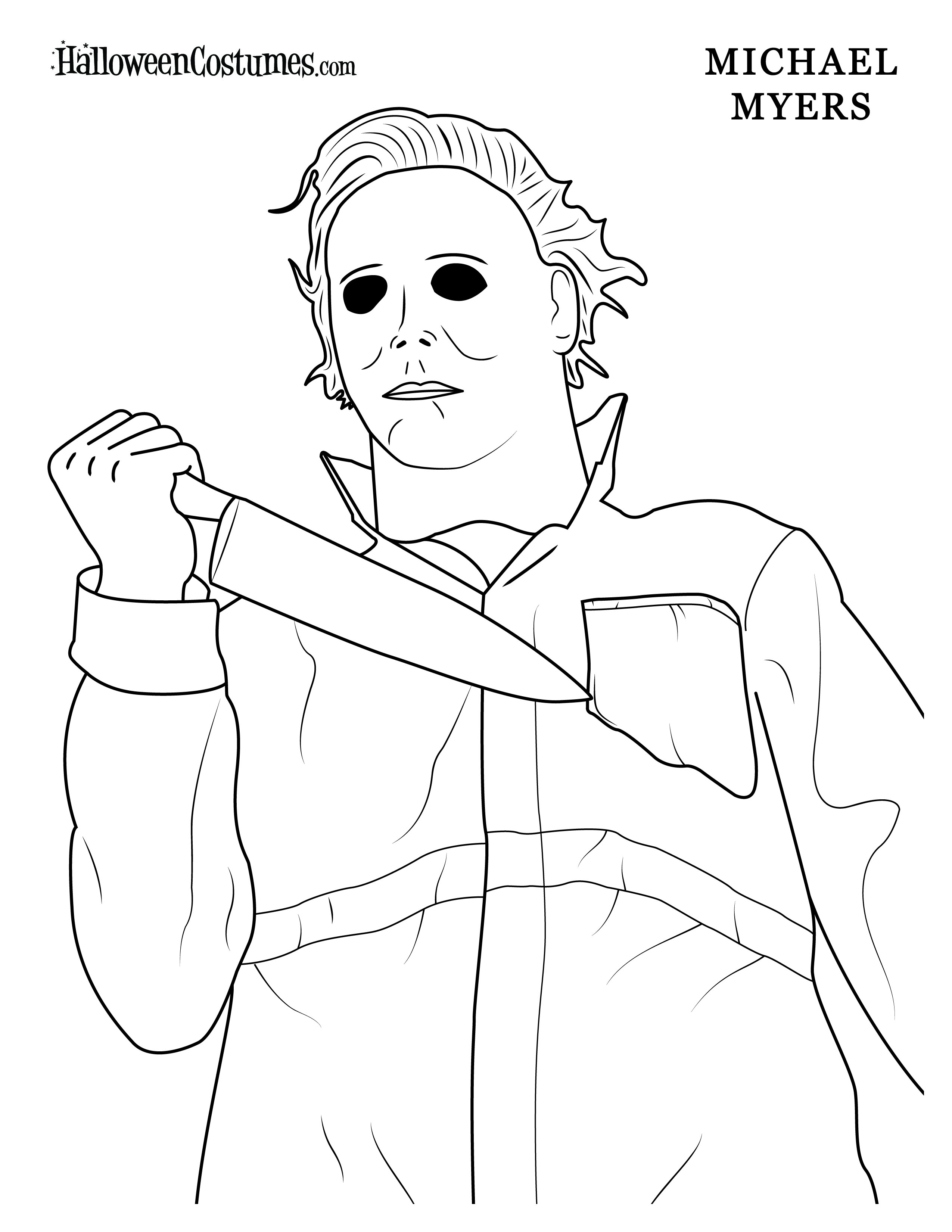 Horror michael myers coloring pages
