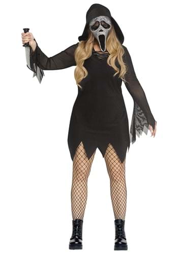 Plus Size Deluxe Bling Ghost Face Costume for Women | Scream Costumes