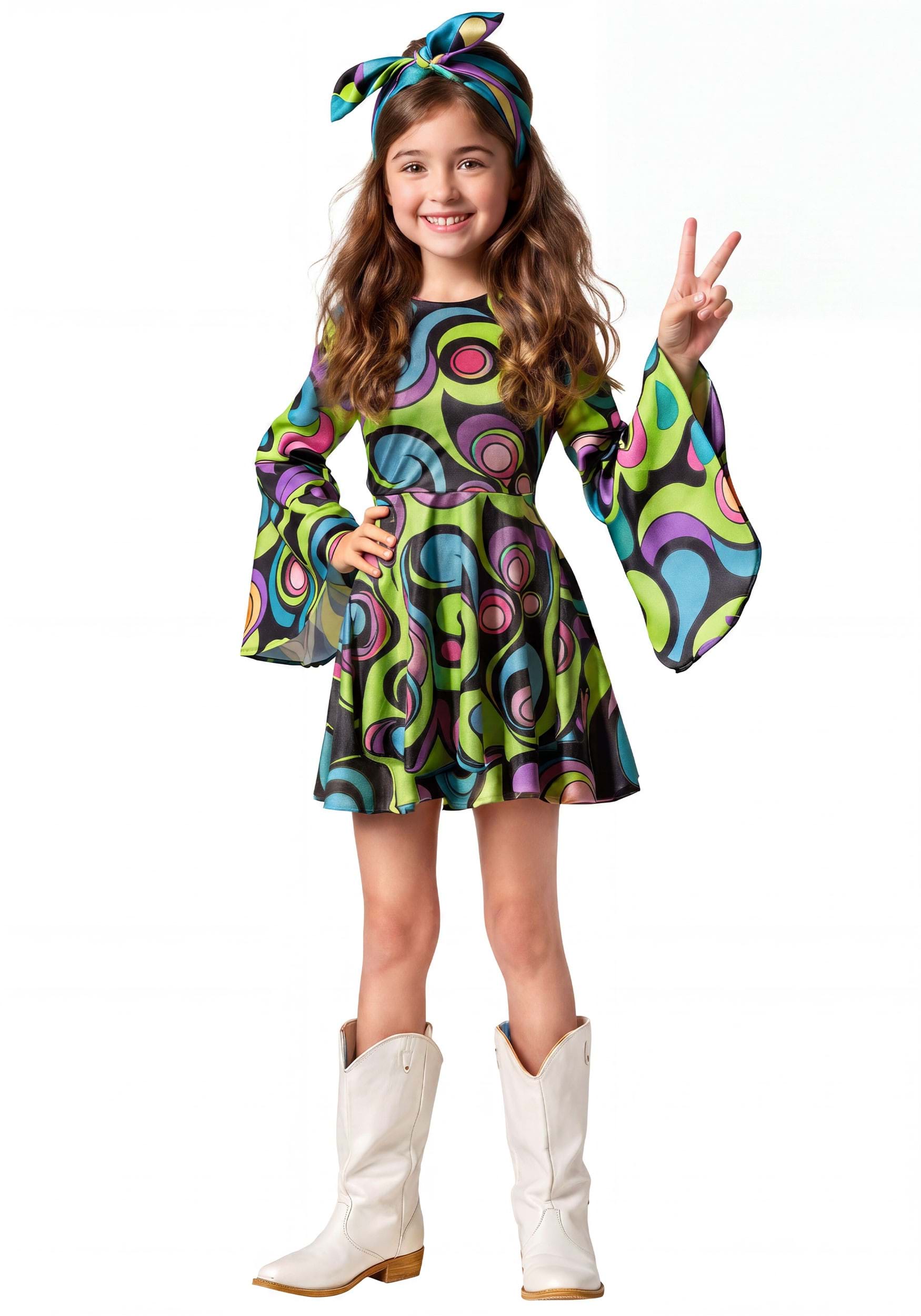Trendy Waves Hippie Costume for Girls | Hippie Costumes