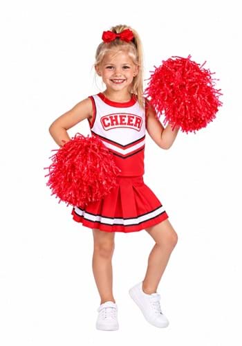 Girls Red White Uniform Cheerleader Costume-updated