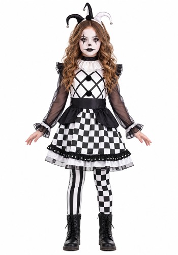 Girls Wicked Black Jester Costume Updated