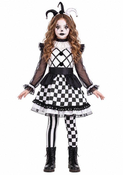 Girls Wicked Black Jester Costume Updated