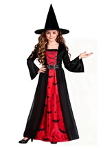 Girls Batty Red Witch Costume Dress Alt 2