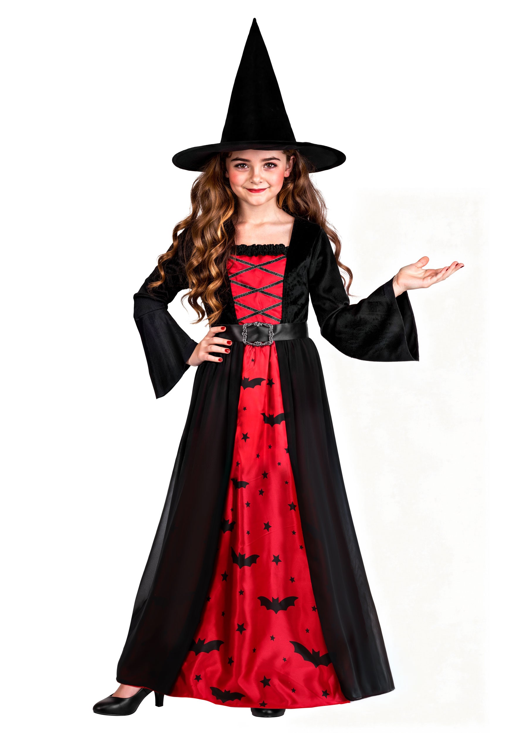 Girl's Batty Red Witch Dress Costume | Witch Costumes