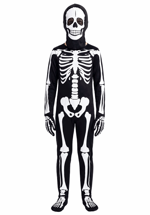 Kids Glow in the Dark Skeleton Costume Onesie 1
