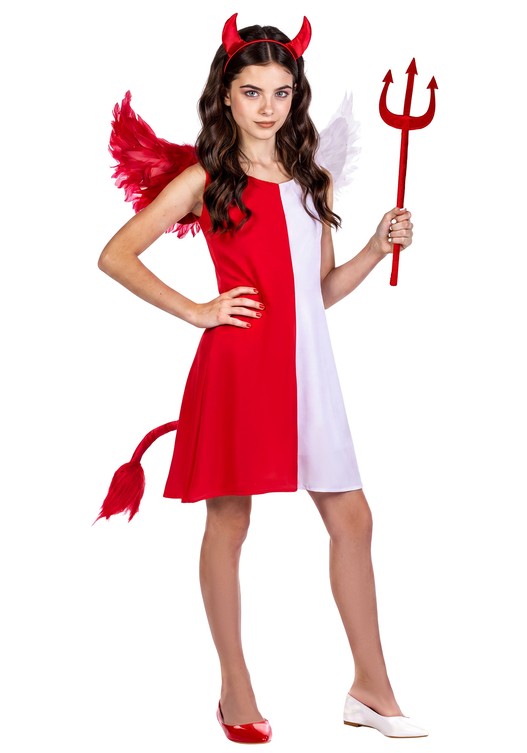 Girl's Split Serenity Devil Angel Dress Costume | Scary Costumes