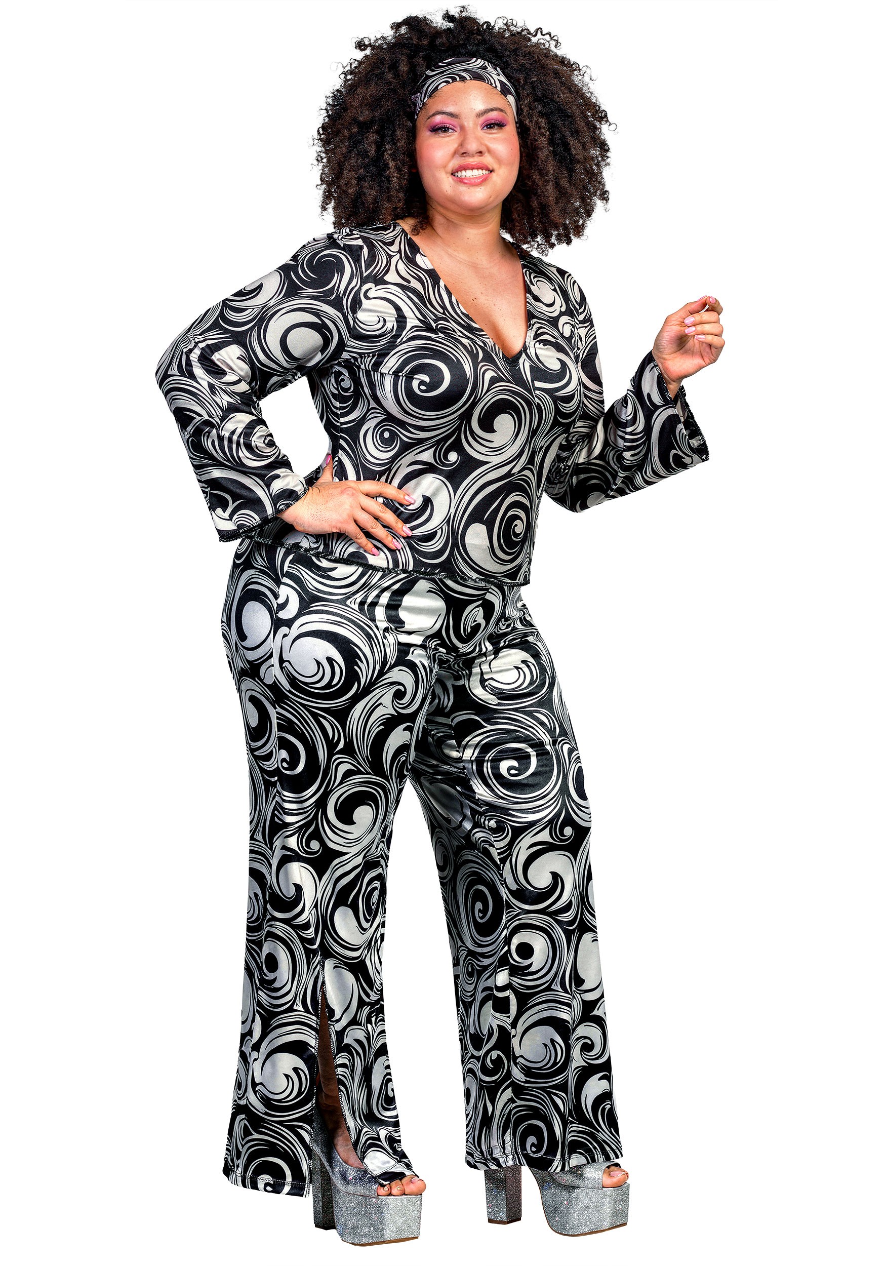 Plus Size Foxy Disco Jumpsuit Costume for Women | Disco Costumes