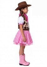 Girls Pretty Pink Cowgirl Costume Alt 3
