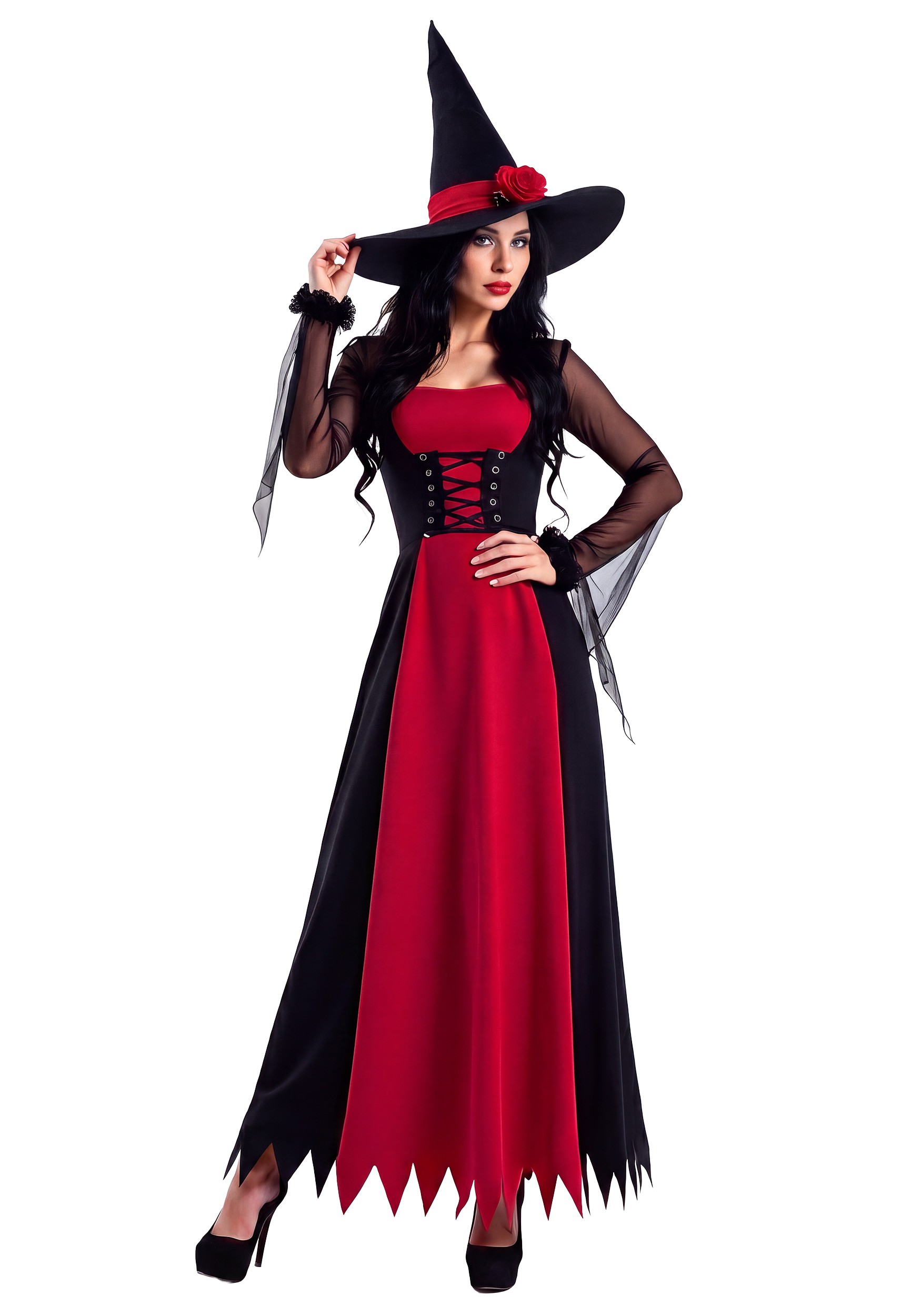 Women's Black and Red Witch Dress Costume | Witch Costumes