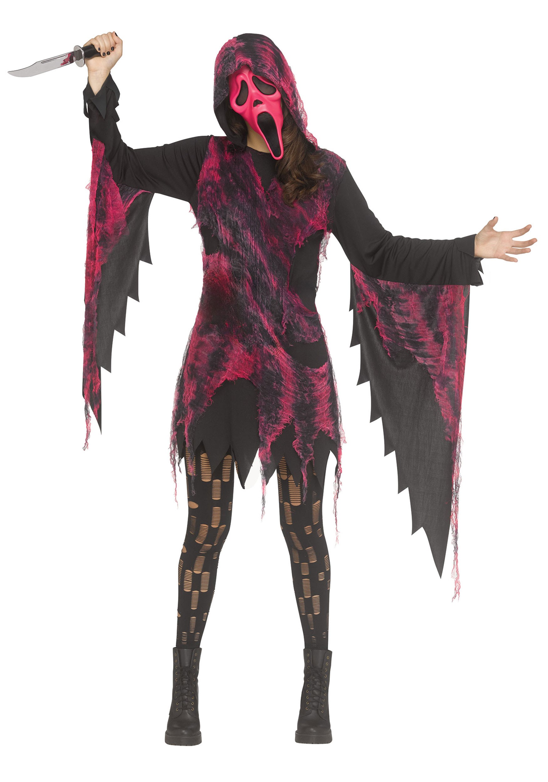 Women's Ghost Face Pink Gauze Costume | Scream Costumes