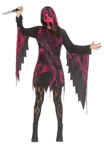 Women's Ghost Face Pink Gauze Costume | Scream Costumes