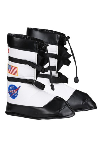 Kids White Astronaut Costume Boots 1