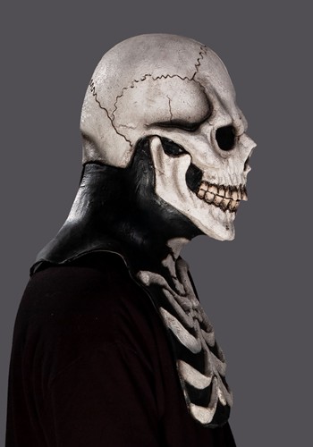 Adult White Skull and Bones Costume Overhead Mask | Skeleton Accessories