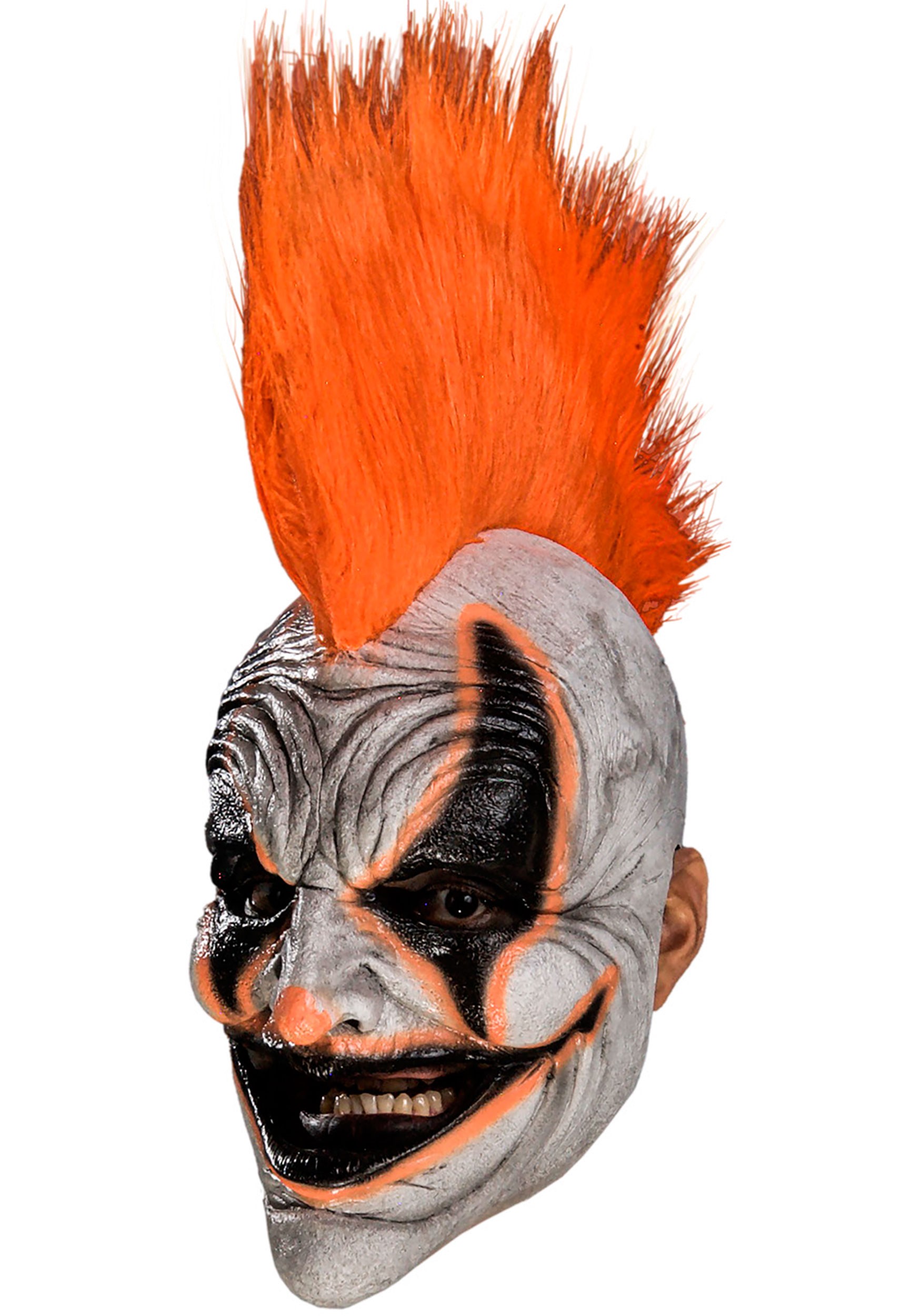 Adult Carousel Punk Clown Orange Costume Mask | Clown Accessories