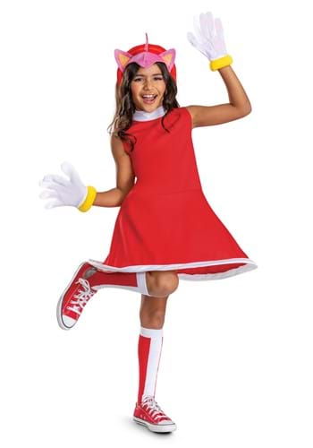 Girl's Classic Sonic the Hedgehog Amy Rose Costume | Video Game Costumes