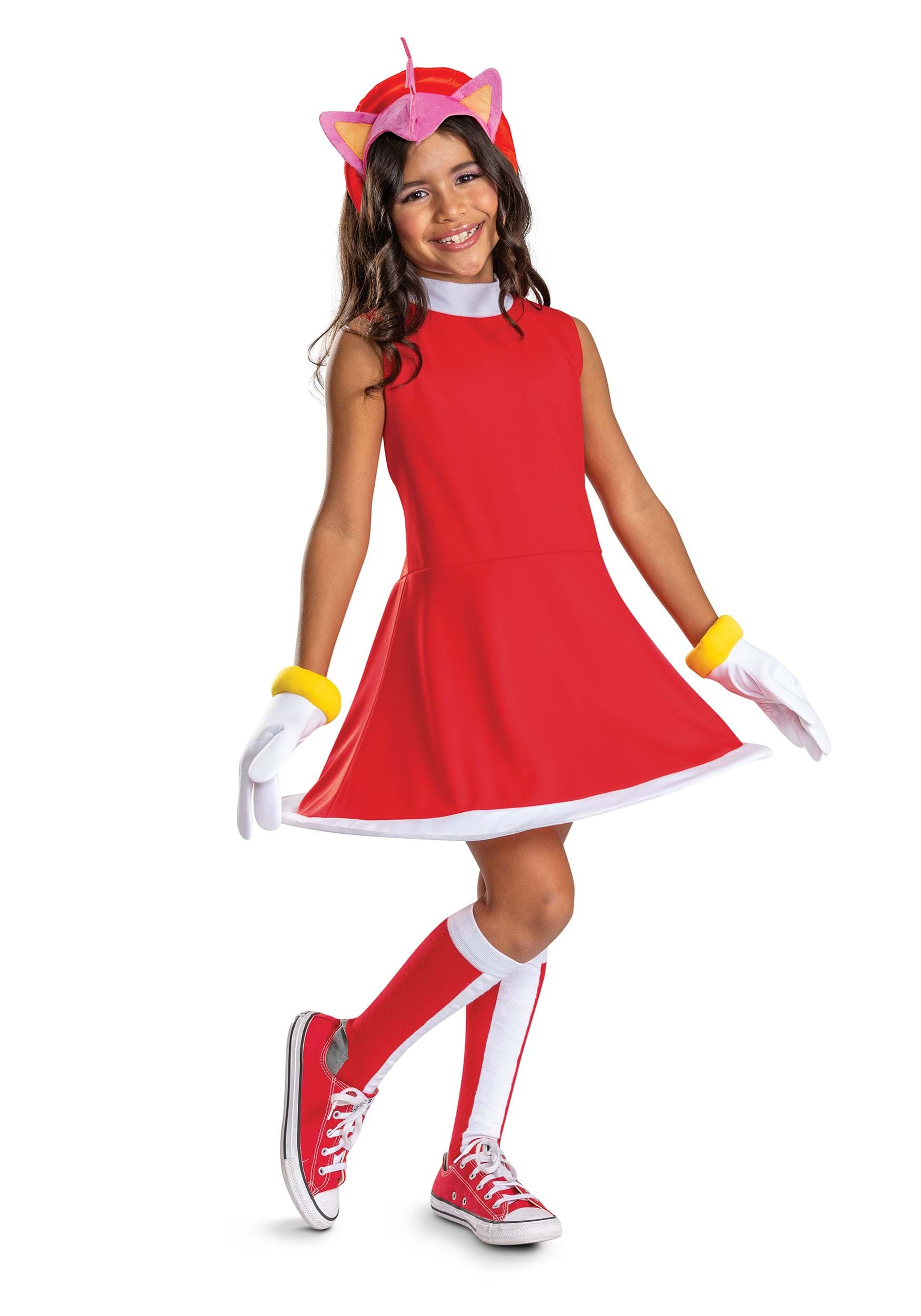 Girl's Classic Sonic the Hedgehog Amy Rose Costume | Video Game Costumes