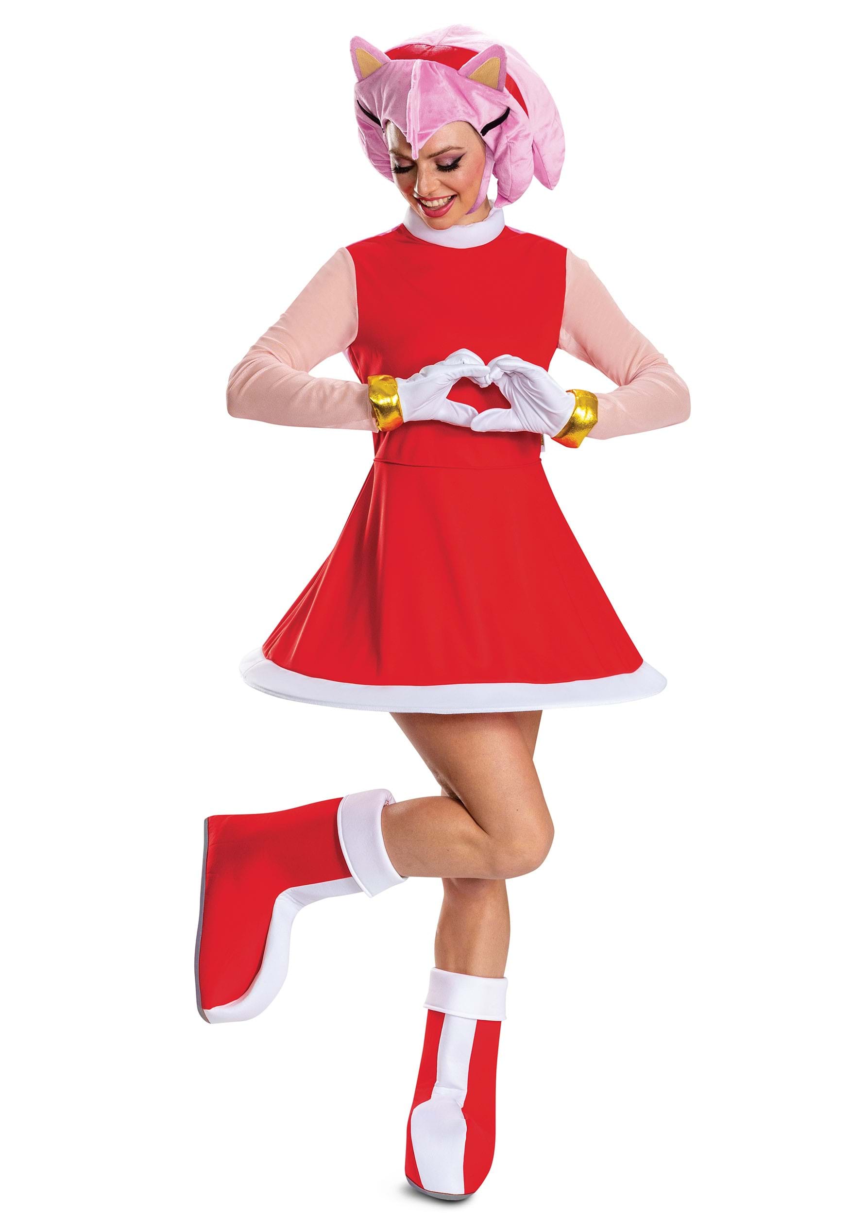 Women's Deluxe Sonic the Hedgehog Amy Rose Costume | Video Game Costumes
